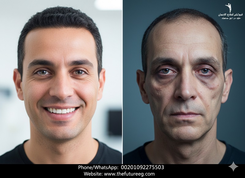 مقارنة توضح شكل مدمن الآيس قبل وبعد الإدمان