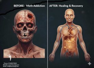 صورة توضح أعراض تعاطي الشبو الجلدية على الوجه والجروح المفتوحة