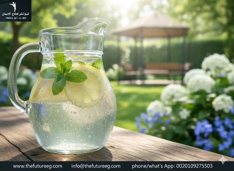 أهمية شرب السوائل والمياه لتنظيف جسم مدمن الآيس من السموم.