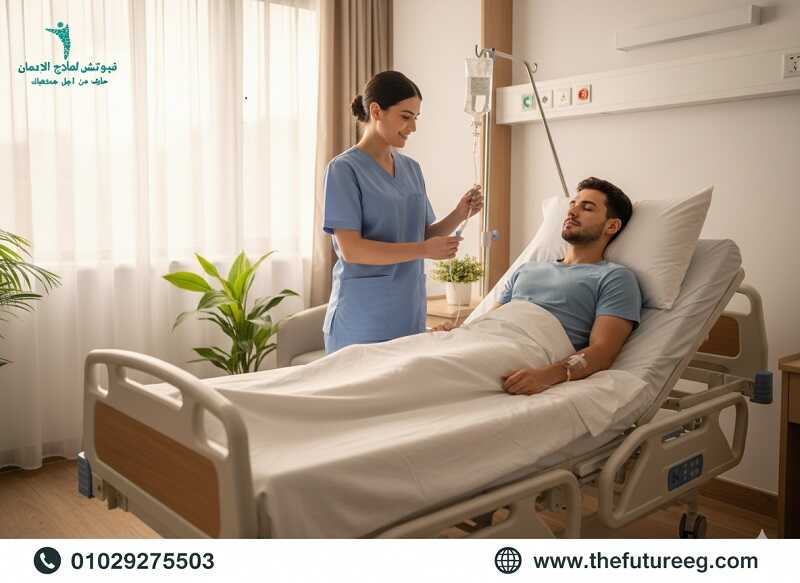 الرعاية التمريضية الفائقة في مستشفى فيوتشر لتجاوز أعراض انسحاب الشبو أول يوم.