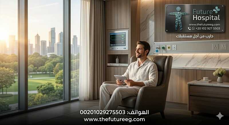 مريض متعافٍ يستعيد حياته داخل أجنحة الإقامة الفندقية الفاخرة في مستشفى فيوتشر.