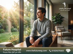 شاب يعبر عن الأمل والتعافي بعد تجاوز مراحل انسحاب الشبو في مركز فيوتشر.