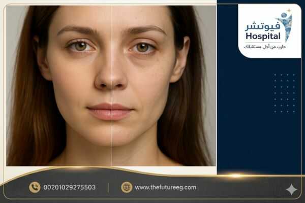 صورة توضح الفرق بين البشرة الصحية وتلك المتأثرة نتيجة تأثير الحشيش على هرمونات البنات وجمال الوجه في مستشفى فيوتشر