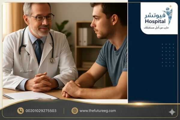 طبيب متخصص يقدم استشارة طبية آمنة وبسرية لمريض يتعافى من إدمان الشبو.