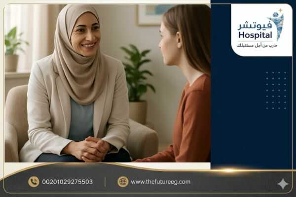جلسة علاج نفسي جماعي أو فردي للسيدات في مستشفى فيوتشر للتركيز على استراتيجيات علاج الانتكاسة عند النساء.