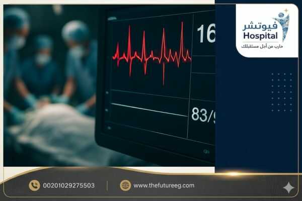 شاشة مراقبة المؤشرات الحيوية في غرفة طوارئ تظهر تسارع خطير في ضربات القلب نتيجة جرعة شبو زائدة.