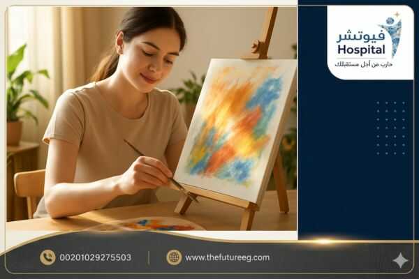 فتاة تشارك في جلسة علاج بالفن كواحدة من أهم الإجابات حول ما هي طرق علاج إدمان الفتيات نفسياً.