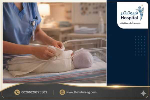 ممرضة تلف رضيعا بقماشة ناعمة في حضانة هادئة انسحاب الرضيع من الآيس